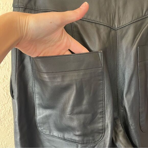 Jason Wu Straight-Leg Lamb Leather Black Pants‎ Size 4 - Picture 9 of 12